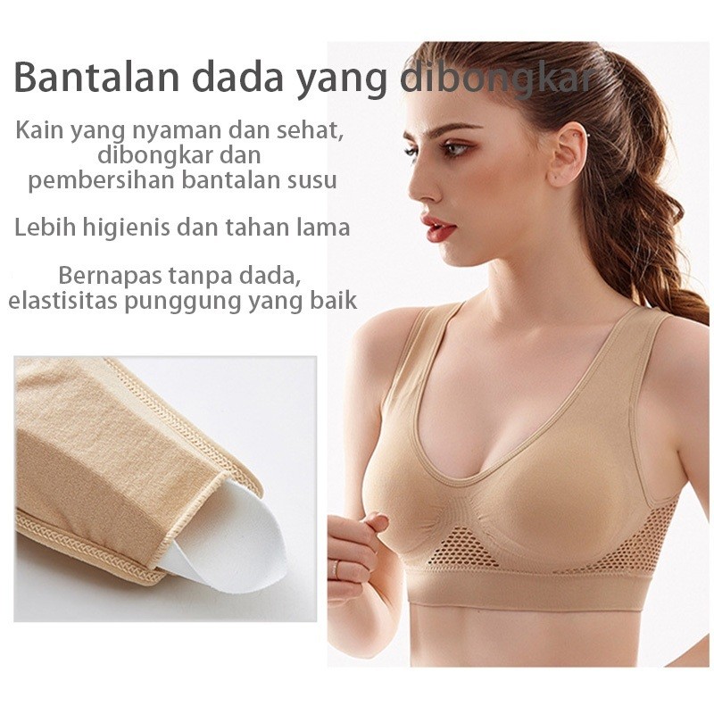 Aimer Sport Bra Jumbo Push Up Bra Yoga Bh Bra Olahraga Tanpa Jahitan Nirkabel S6
