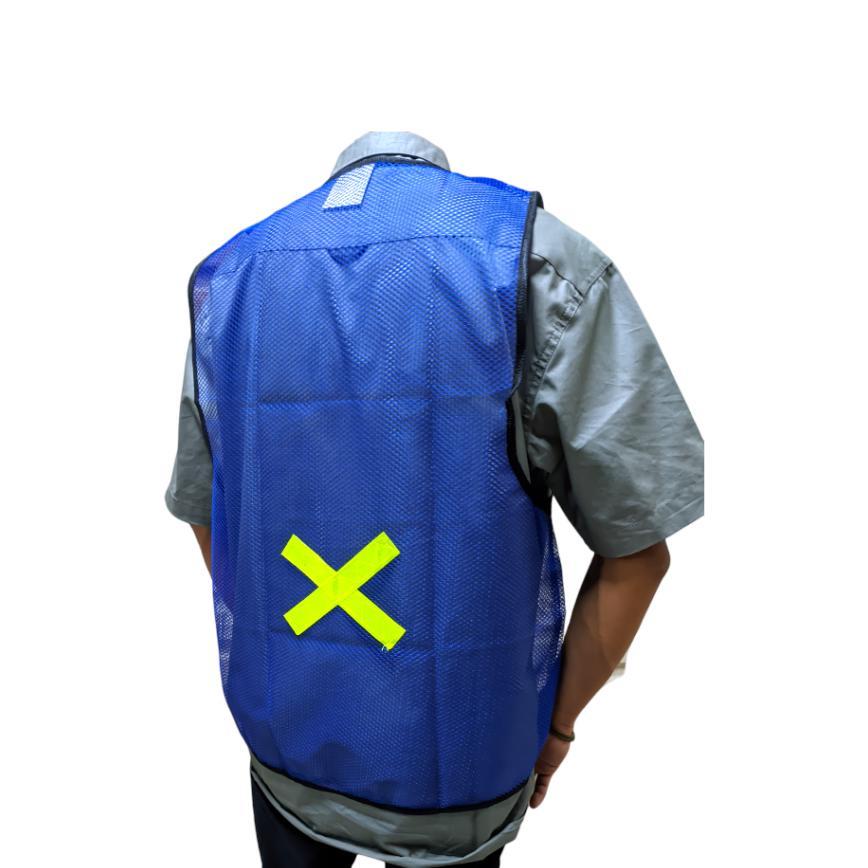 Rompi Proyek Safety Jaring Warna Biru / Rompi Jala Biru Allsize