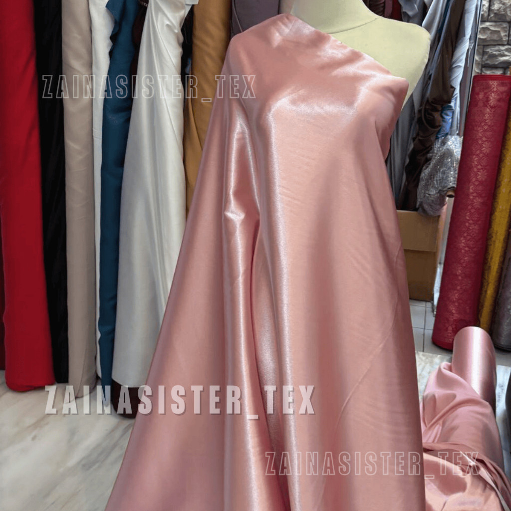 Bahan Kain Satin Silk Kawasaki Polos Premium Bahan Tebal Mewah (Harga Setengah Meter)