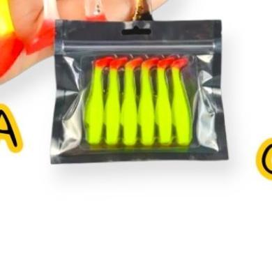Softlure 8Cm (Lazarus) Paddle Tail (6Pcs/Bag) & Worm Hook Custom (Spy Lure)