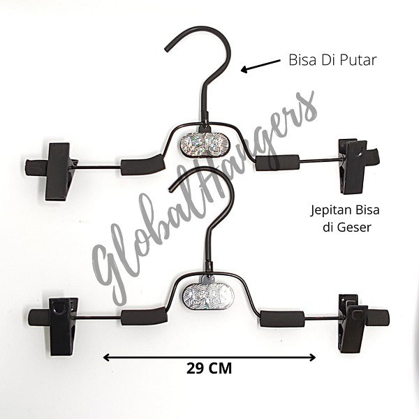 Gantungan Baju Busa | Hanger Kawat Busa Hitam ( 10 Pcs )