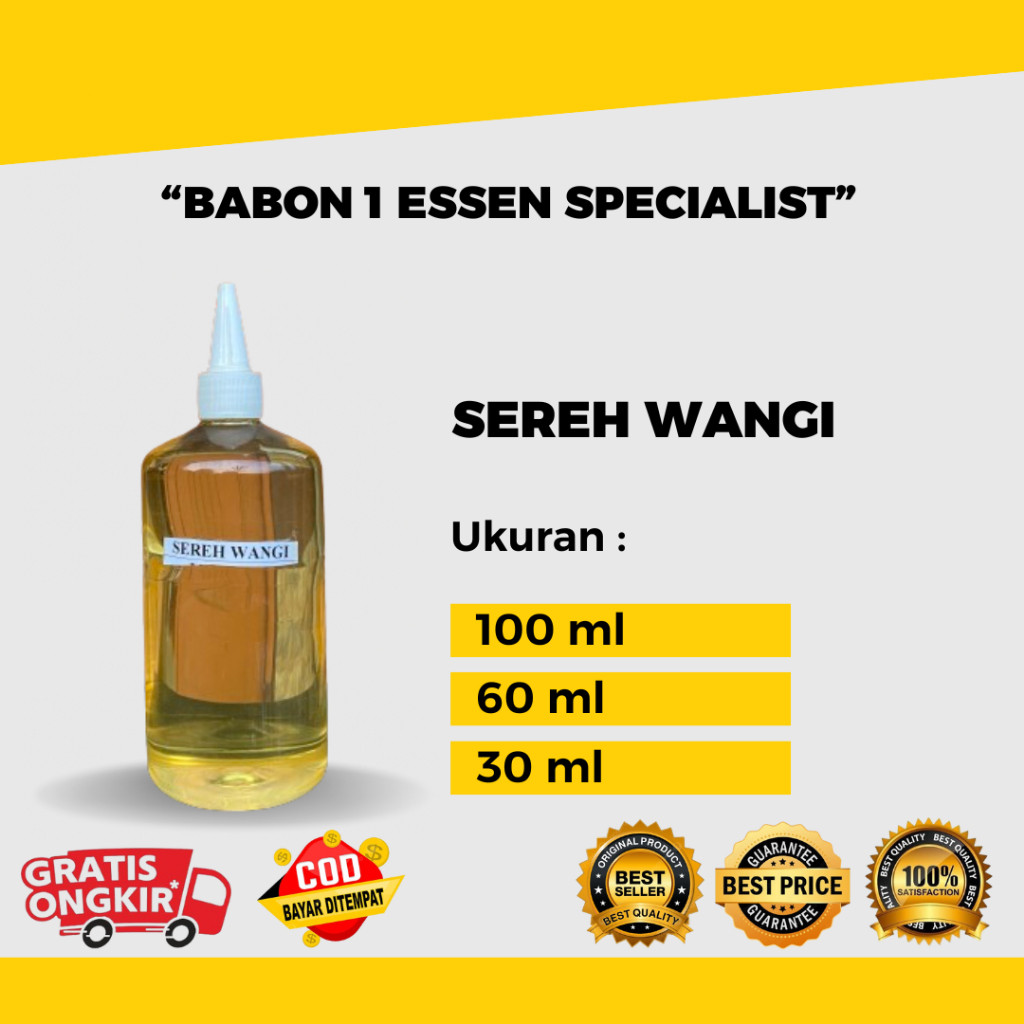 Essen Biang Sereh Dan Sereh Merah Ukuran 30Ml,60Ml Dan 100Ml