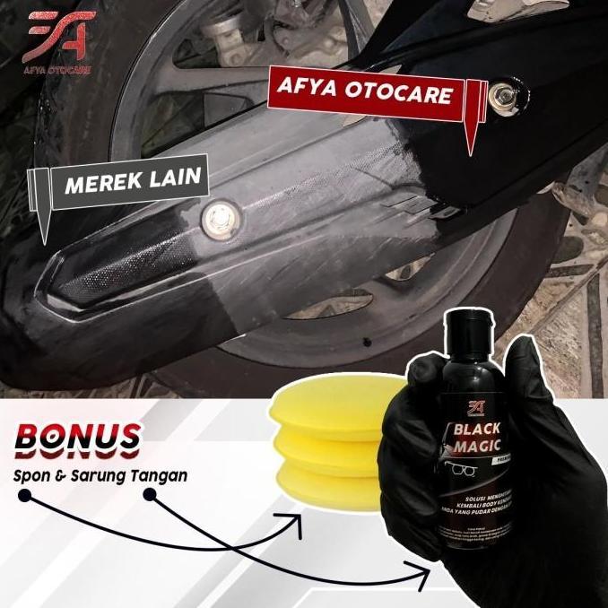 Penghitam Dasboard Plastik Body Motor Matic Permanen Semir Motor