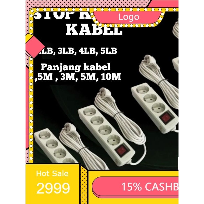 Colokan perpanjangan listrik Stop Kontak Terminal Colokan Listrik 2 3 4 5 Lubang Panjang Kabel 1,5 /