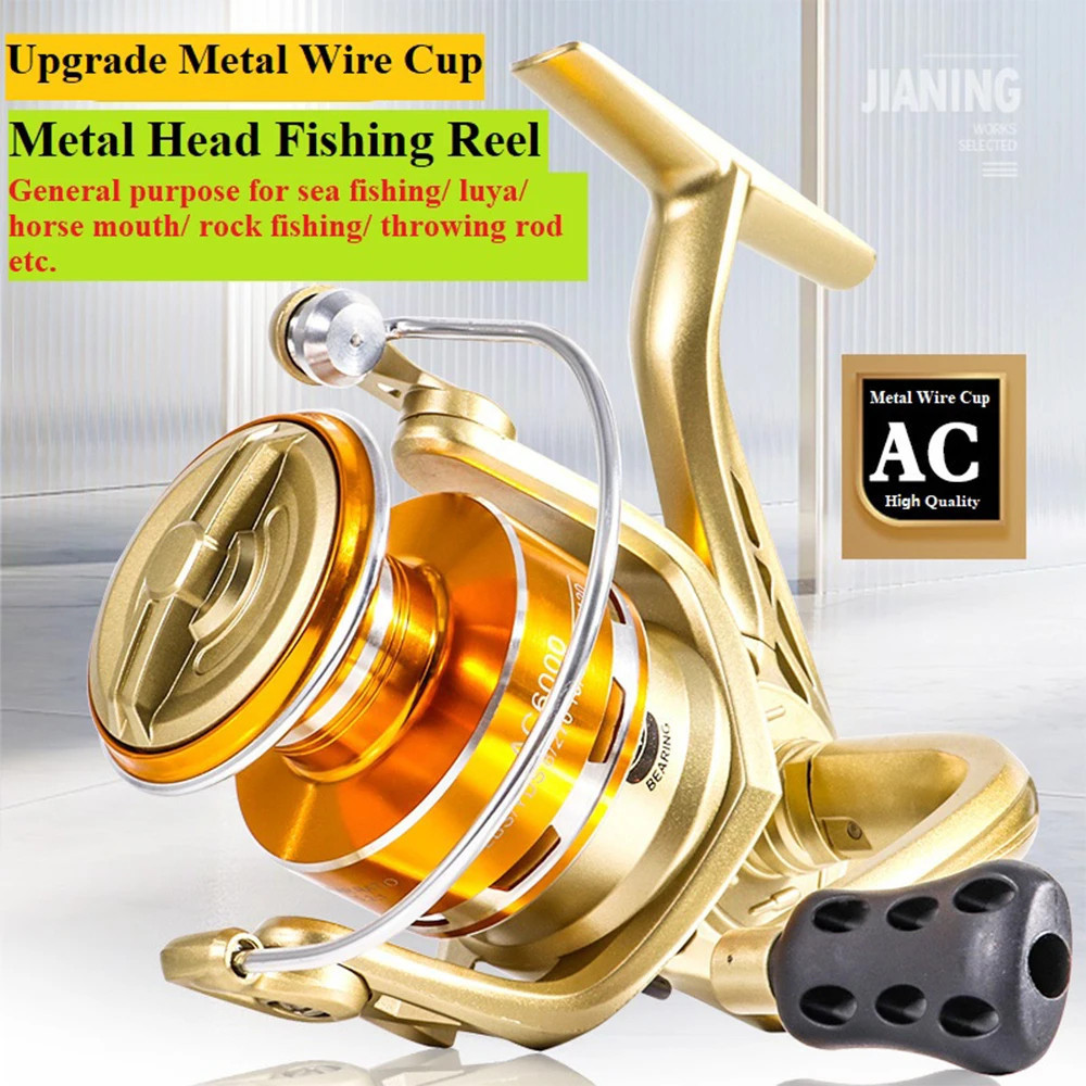Reel Pancing Ac1000 - 7000 10 Kg / Reel Pancing Murah Kuat Power /Gulungan Pancing Ikan Logam Metal 
