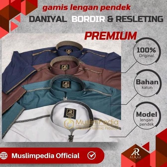 Baju Muslim Gamis Pria Jubah Alraz Lengan Pendek Premium Dewasa Katun