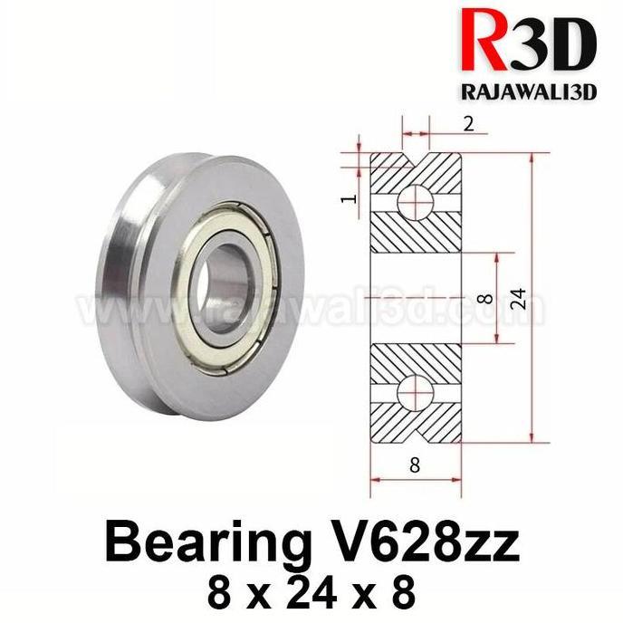 V628zz V 628zz V Groove Ball Bearing Wheel Ball Bearing 8 x 24 x 8