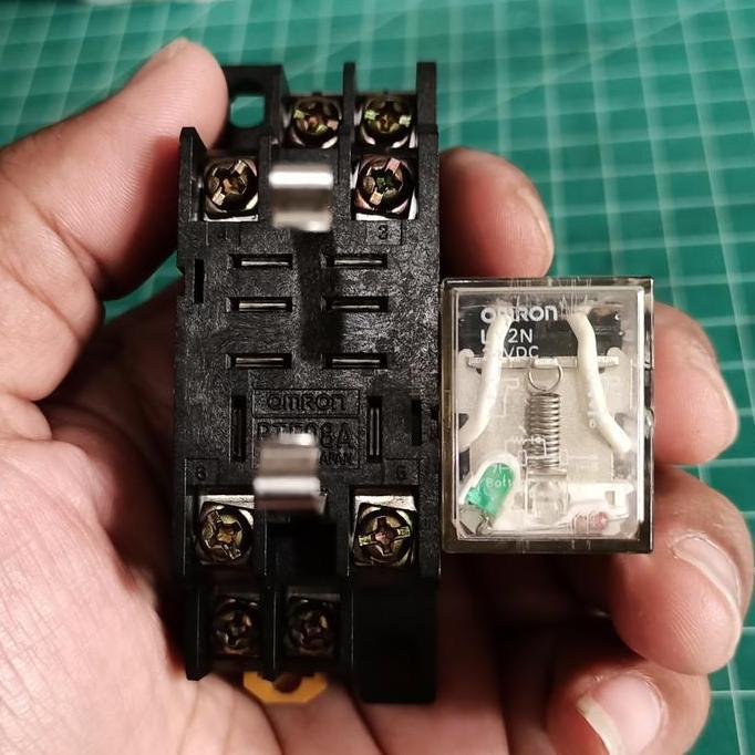 Relay Omron Ly2N 24Vdc + Socket Omron Ptf08A 8 Pin Original Japan Premium