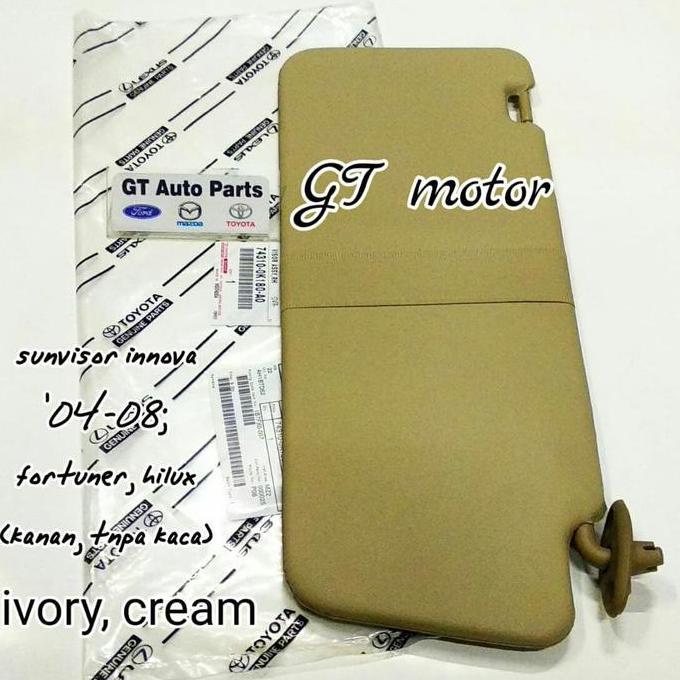 Sunvisor Sun Visor Kanan Innova 2004-2008 / Fortuner / Hilux Cream