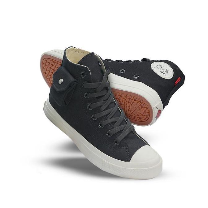 Kingg- Sepatu Cargo Nobrands Footwear Polos Black White Hh Tps Cargo Hitam Putih Sneakers Pria Nita 