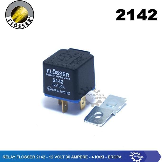Relay Flosser 2142 - 12 Volt 30 Ampere - 4 Kaki - Eropa High Quality