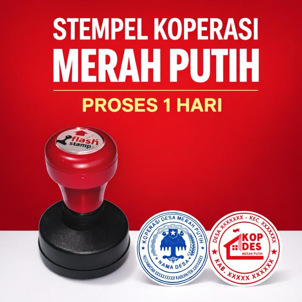 Free Ongkir Stempel Otomatis Koperasi Merah Putih/Stempel Koperasi Desa/Stempel Murah Otomatis
