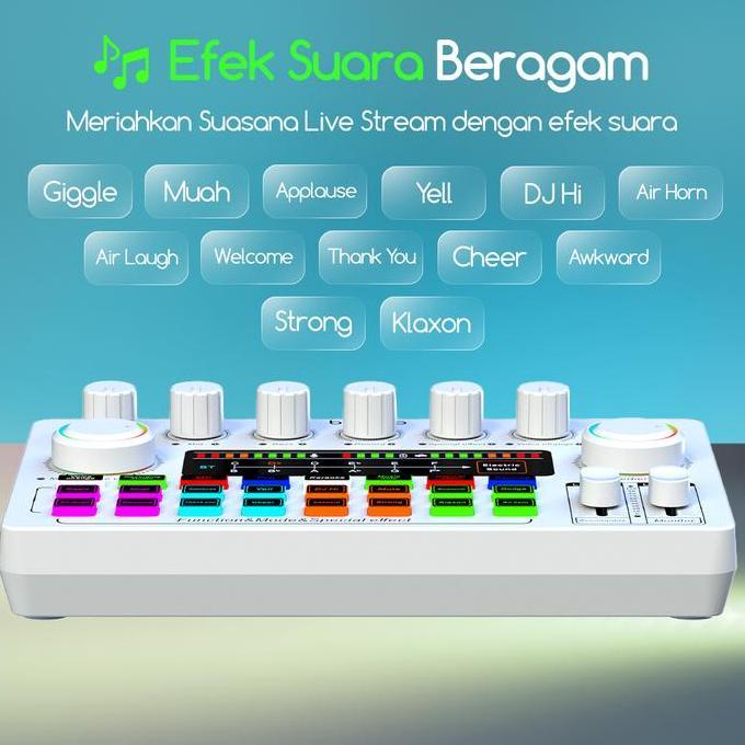 Youngshort33 - Bonkyo Soundcard F999X + Headset Oh06 + Ring Light - Bluetooth Efek Suara Vokal Gema 