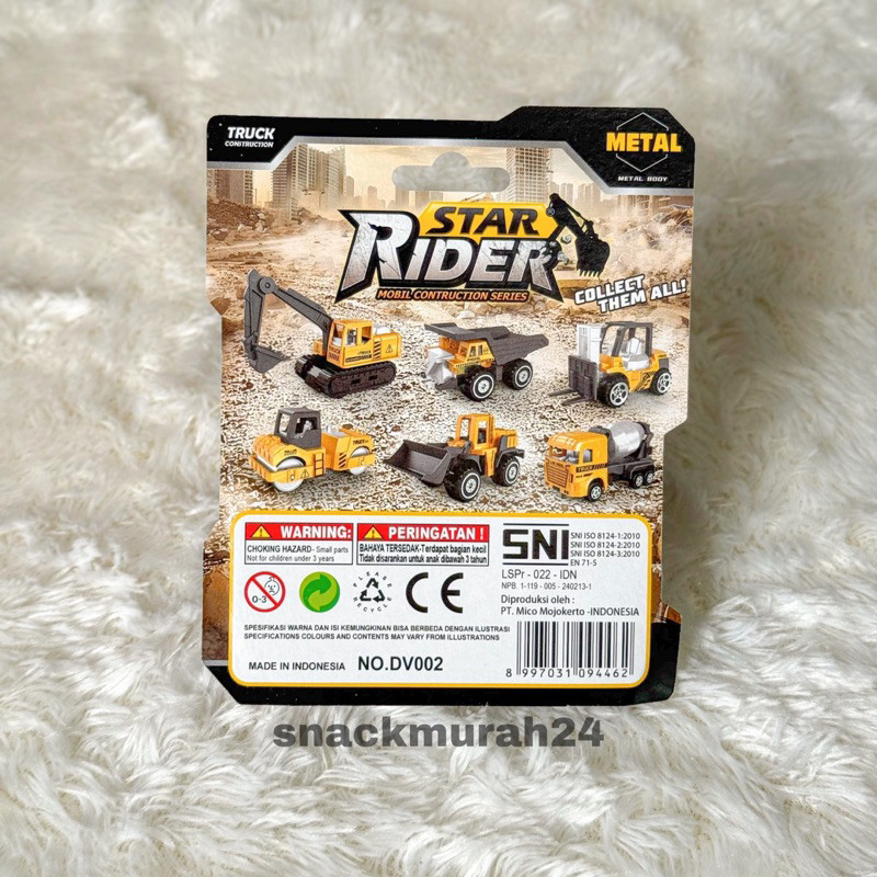 Dv002 Mobil Konstruksi Series Construction Metal Body Alloy Truck Star Rider Excavator