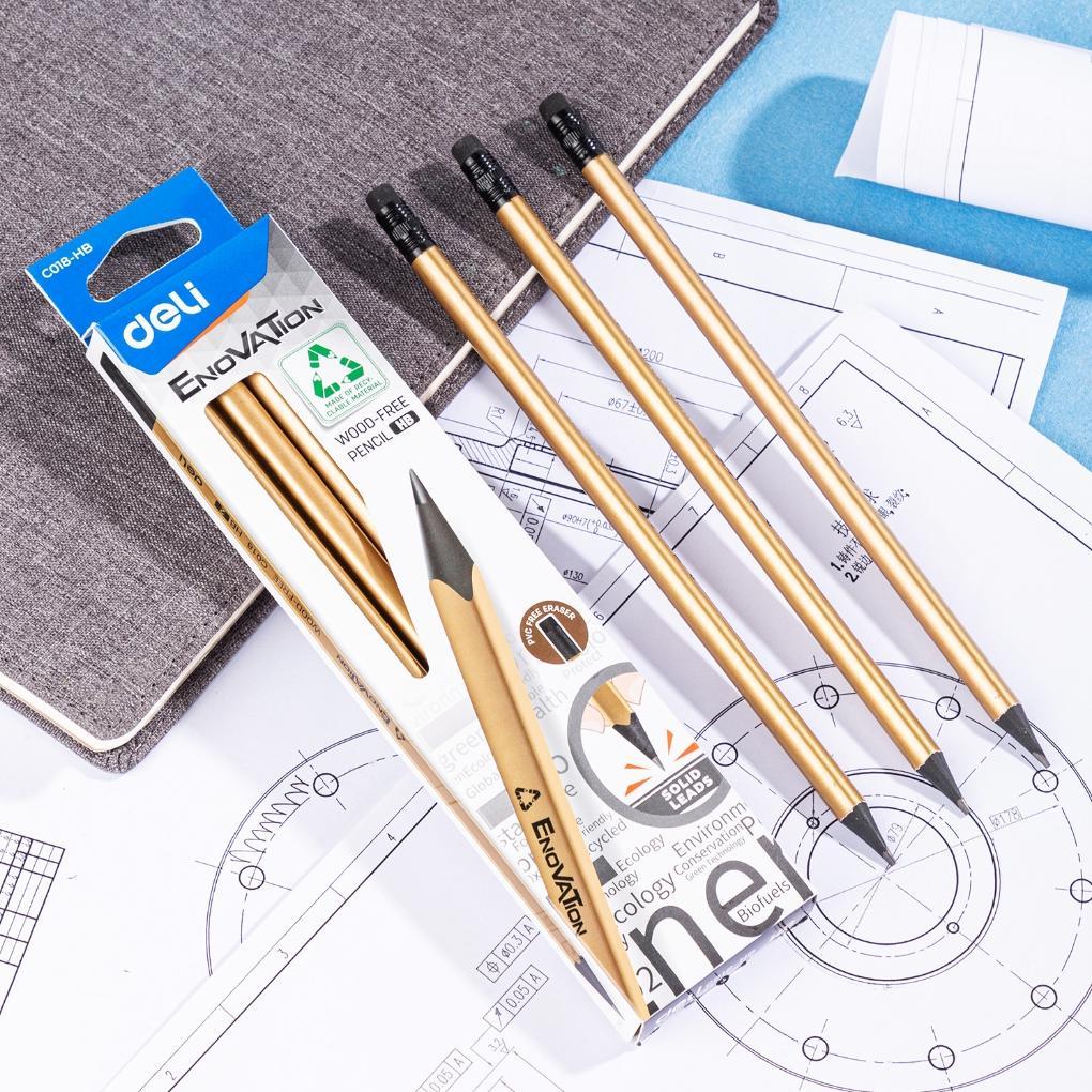 Deli Pensil Sketsa / Graphite Pencil Emas - Silver Ec018-Hb