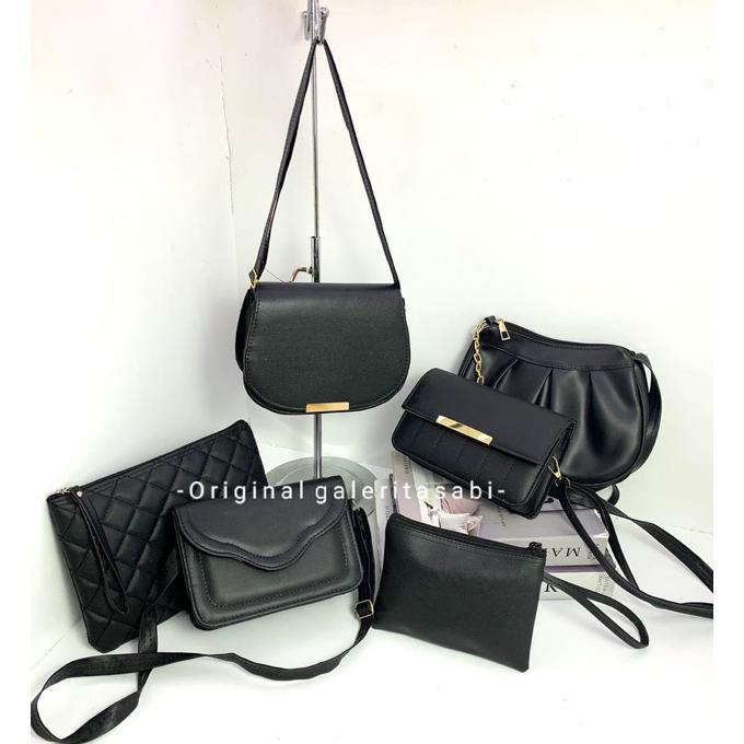 100Rb Isi 6 Tas Selempang Wanita Mega Sintetis