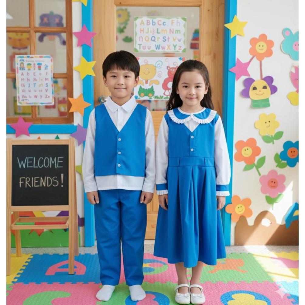 Diskon Baju Tk Nasional Rompi Nyatu / Seragam Sekolah Tk Laki Laki Putih-Hijau Bahan Katun Premium