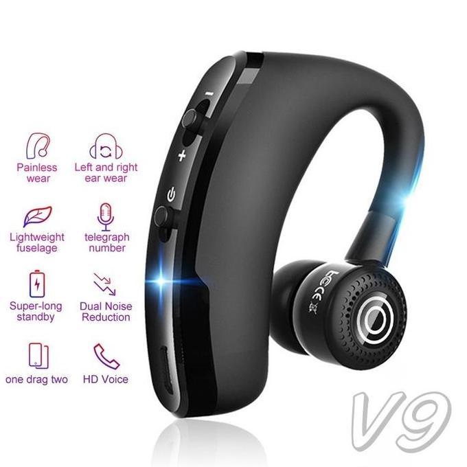 V9 earphones Bluetooth headphones Handsfree wireless headset Drive Call Zoom meeting concall microph