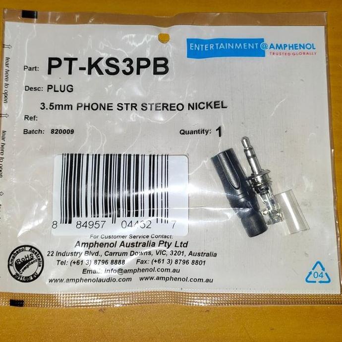 Jack Amphenol mini Stereo 3.5mm /Amphenol PT-KS3PB