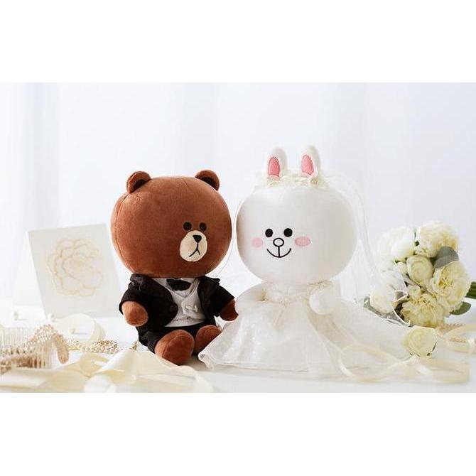 Boneka Line Brown & Cony Wedding Dolls 30cm [terbaik]