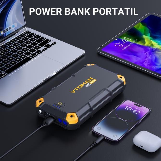 Promo Vtoman V6 Plus Jumper Aki Mobil Dan Motor Kapasitas 10000Mah, Jumper Aki Kendaraan, Powerbank 