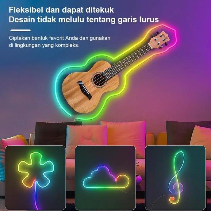 Lampu Neon Flex Led Neon Flex Running Remote Lampu Strip Led Neon Sign Silikon Lembut Flexible Strip
