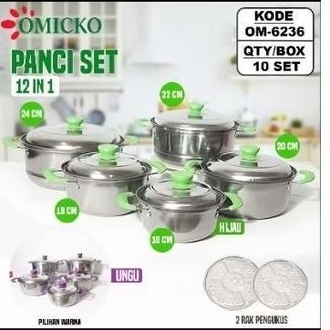 Panci Steamer Set 5 Susun Tutup Stenlis / Panci + Steamer Set 5 Susun Stainless