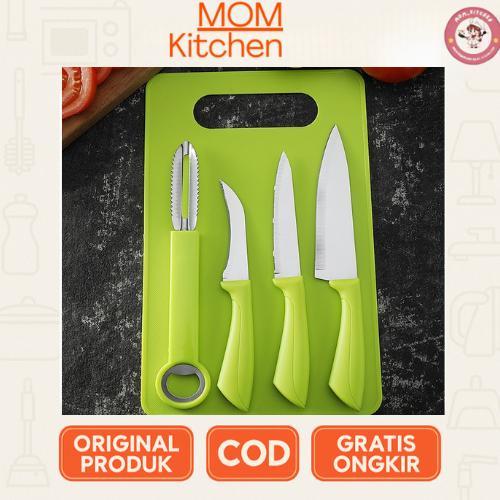 Mom Kitchen-Satu Set Pisau Buah Koki Stainless Steel Pisau Kecil Paket Lengkap