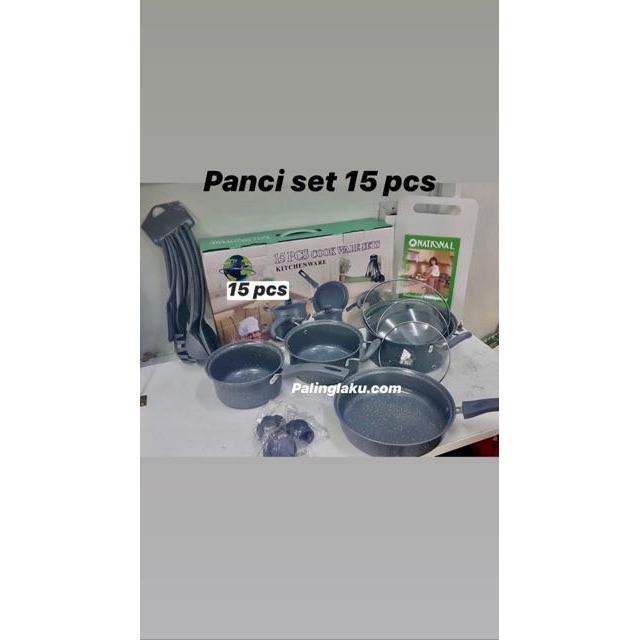 Panci Set 15 Pcs -Cookware Set + Spatula+ Talenan