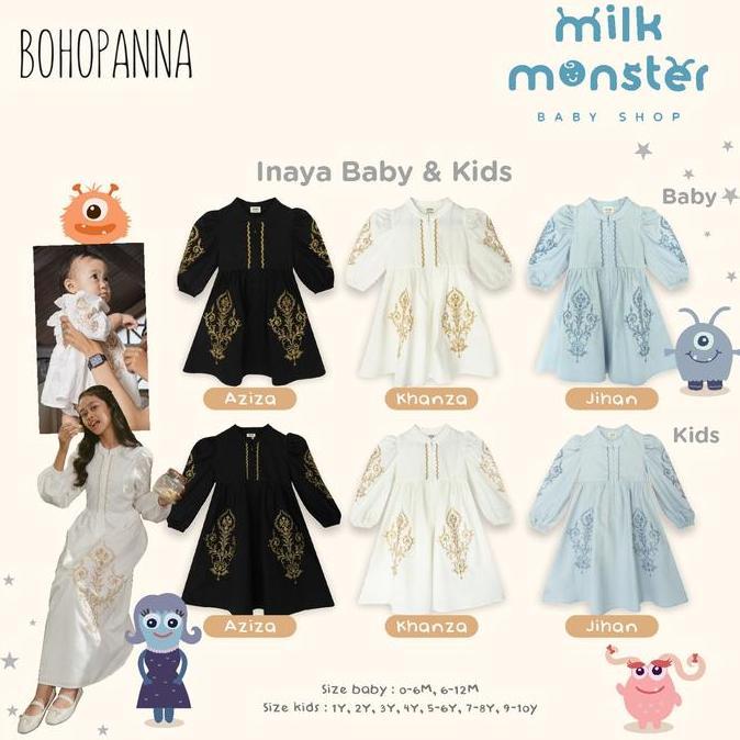 Bohopanna Nabila Inaya Dress Baby & Kids / Gamis anak Perempuan / Gamis Lebaran Anak