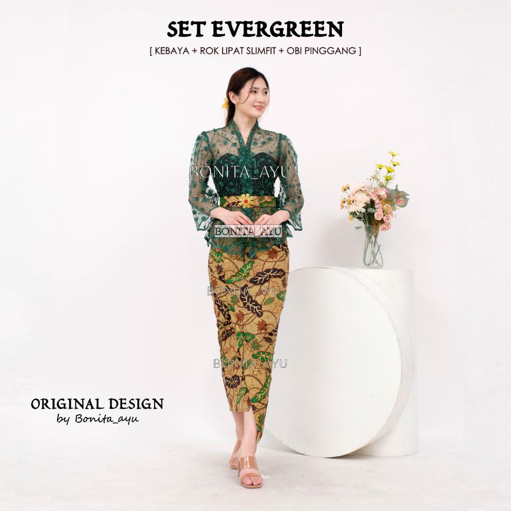 Diskon Set Kebaya Bordir Tulle Puffy Mutiara Bonita Ayu/ Kebaya Modern Bonita Ayu