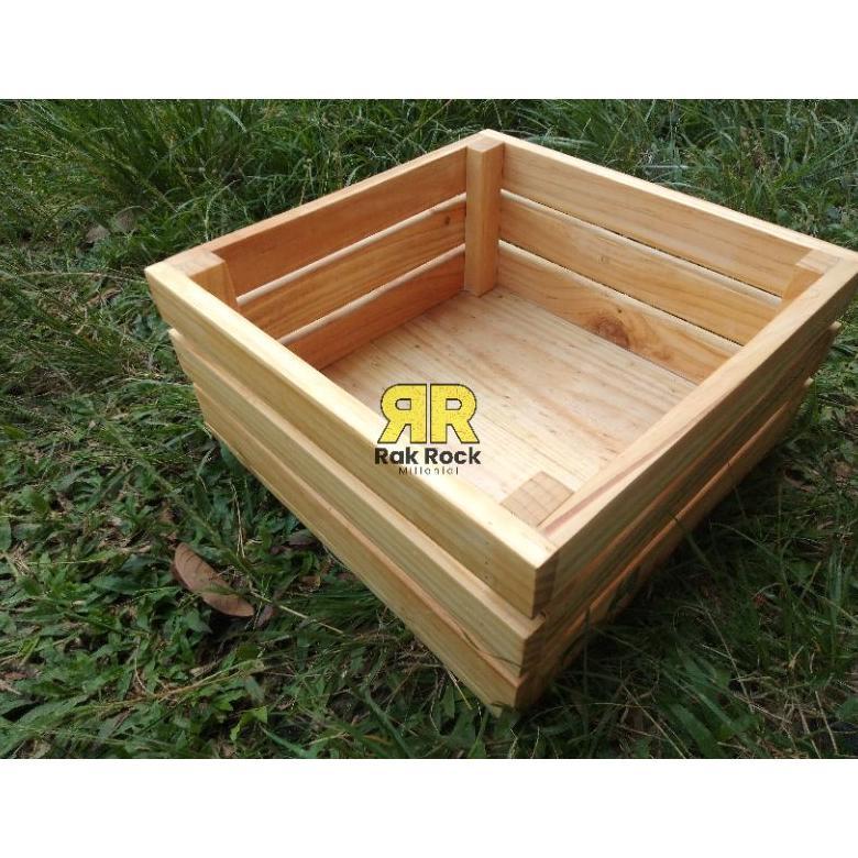 Terlaris Wooden Crate 35X35X15 Keranjang Kotak Mainan Kotak Buah Kayu Kotak Serbaguna Keranjang Buah