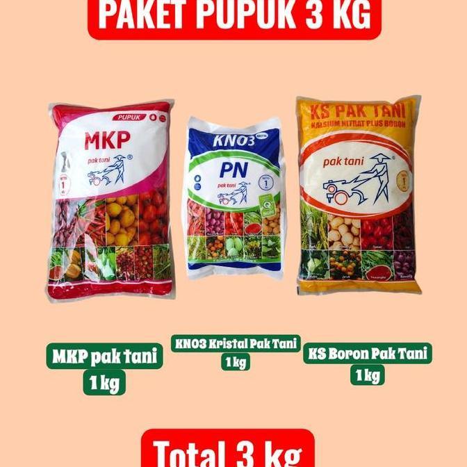 PAKET PUPUK PERANGSANG BUAH 3 KG MKP PAK TANI KNO3 PUTIH BORON PUPUK ANGGUR DAN LAIN2 [terbaik]