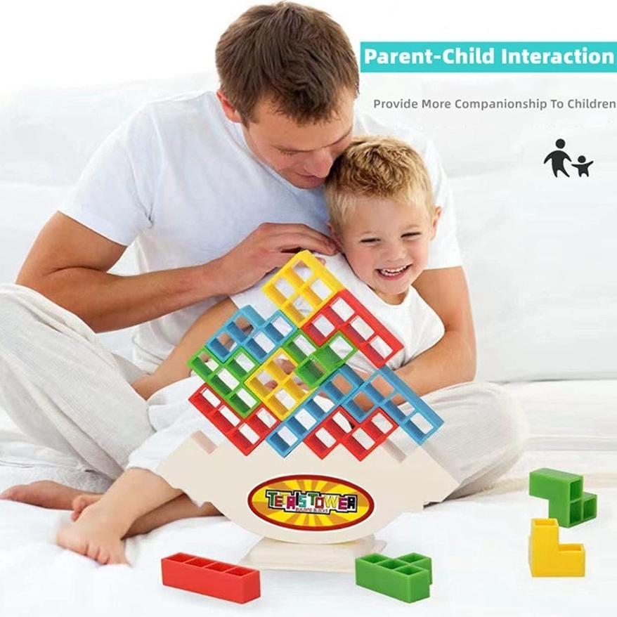 BIG SALE MS - MAINAN EDUKATIF ANAK BALANCING BLOCK TETRIS TETRA TOWER GAMES FUN BALOK SUSUN