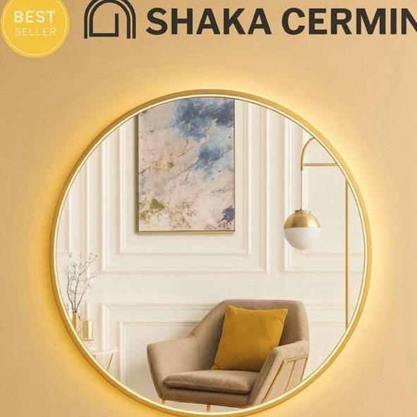 Cermin Bulat Gantung - Cermin Dinding - Cermin Gantung - Cermin Bulat - Cermin Aethetic -