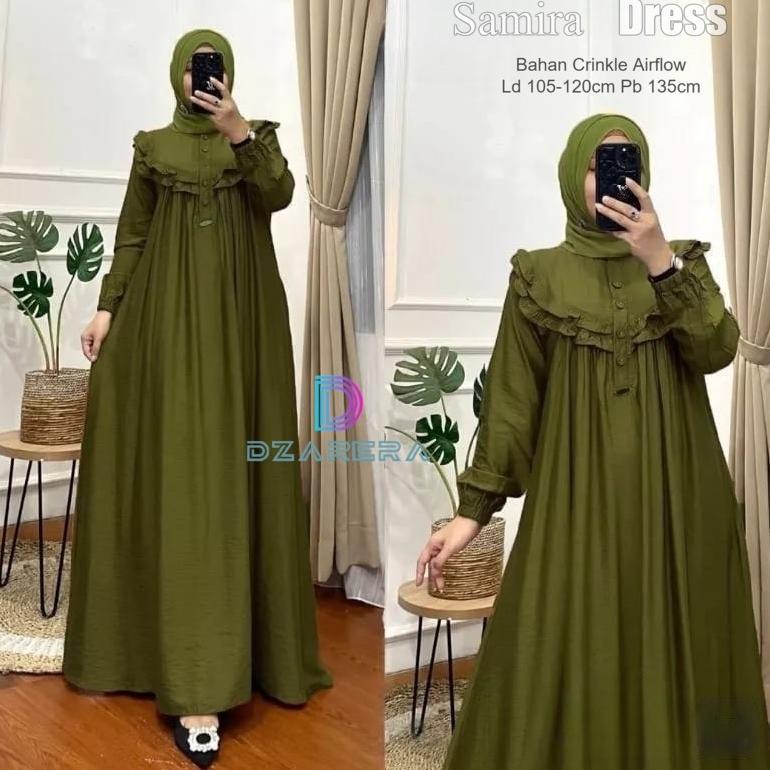 DISKON Gamis Wanita Dewasa Jumbo Bahan Crinkle Airflow Premium