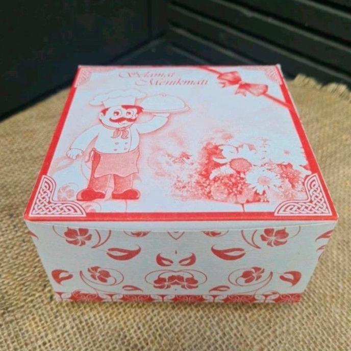 Kotak Kue (Selamat Menikmati) 12 X 12 / Dus Snack Box Kue 12 X 14 / 1Pack Isi 100Pcs