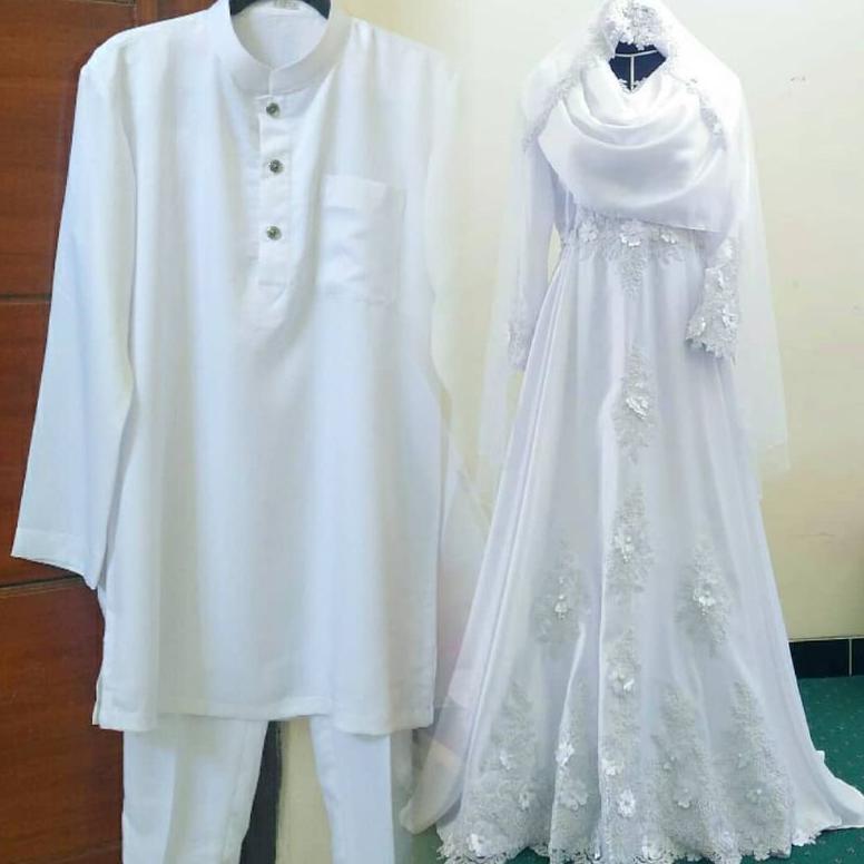 Free Ongkir Gaun Pengantin Syar'I Set Couple Cocok Untuk Akad
