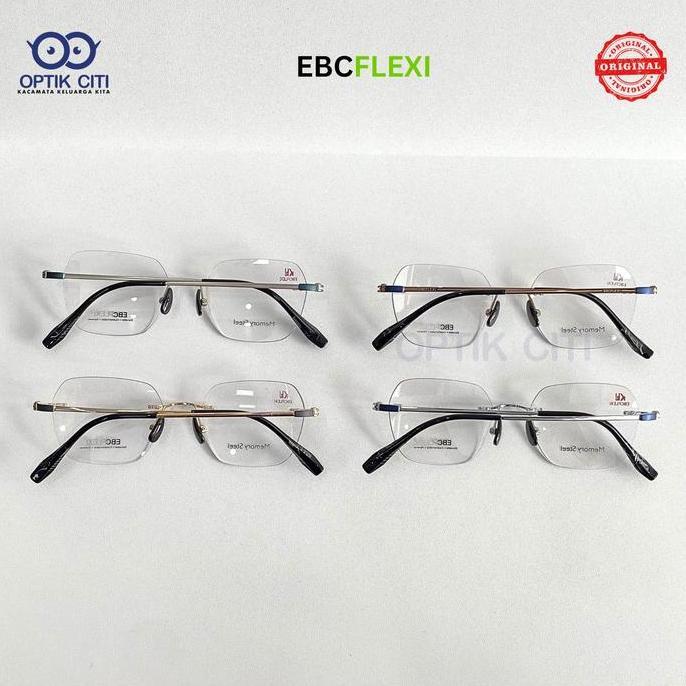 Sale Frame Kacamata Rimless Bor Memory Steel Original Ebc Flexi 1045