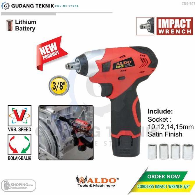 SAVAN Mesin Bor Cordless Impact Wrench 3/8" ALDO CDS-507 / BOR BATERAI PLUS Cordless Impact Wrench A