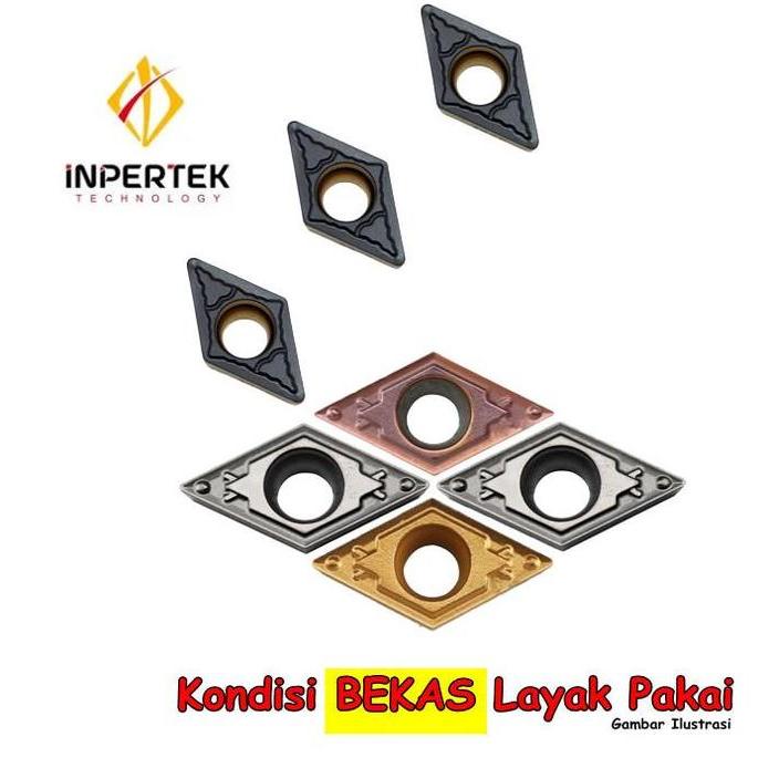 AKARA Insert DCMT 15 04 BEKAS Mata Bubut DCMT15 Pisau Bubut Chip Bubut CNC