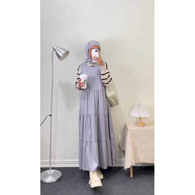 Tahan Lama Inner Dress Susun // Dalaman Gamis Tanpa Lengan // Iner Dress Rempel Premium