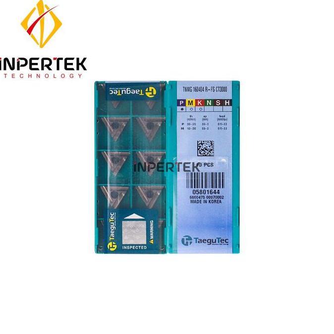 AKARA Insert TNMG 160404R-FS TAEGUTEC TNMG16 Insert Bubut TNMG 16 04 08 R-FS