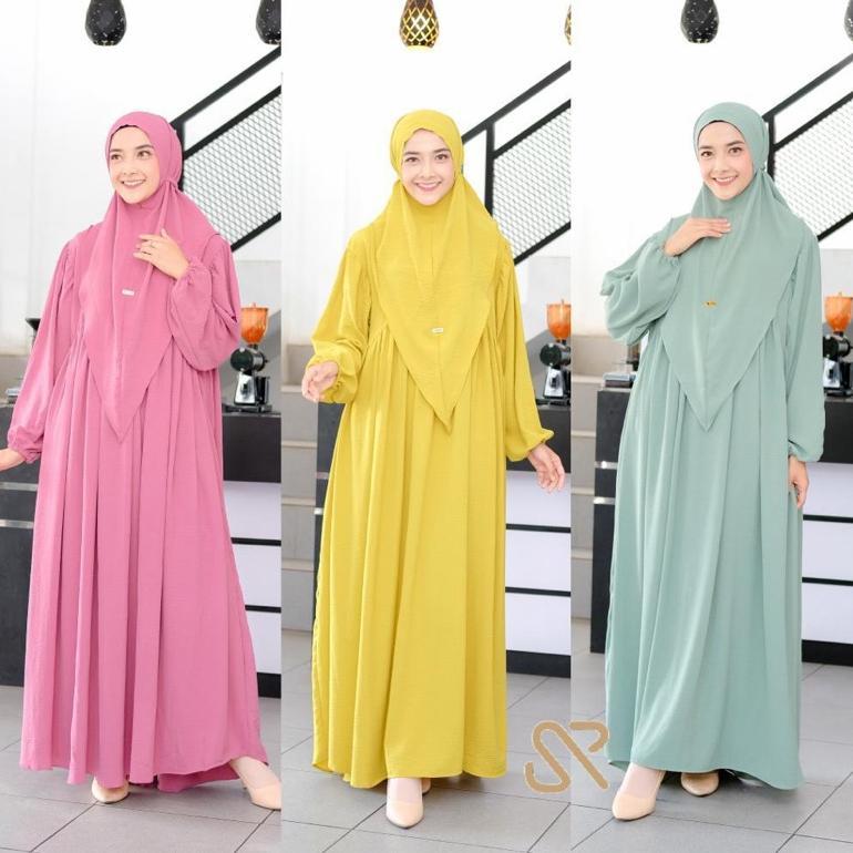 KUALITAS SUPER Kinara Set Bergo Gamis Syari Jumbo XXXL Setelan gamis dan hijab Jumbo Setelan gamis c