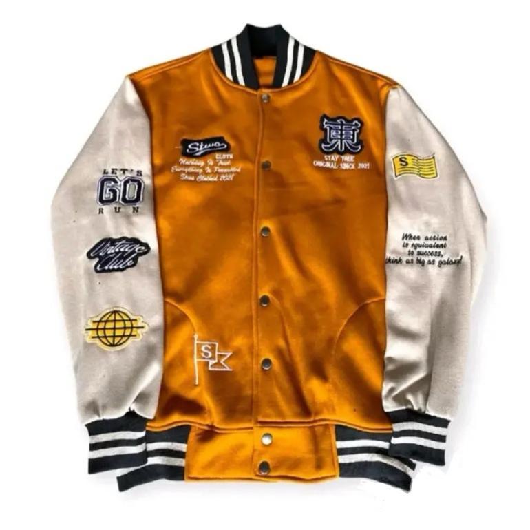 100% AMAN Jaket Varsity Baseball Original FULL BORDIR-Jaket Bomber Varsity Original-Jaket Baseball P