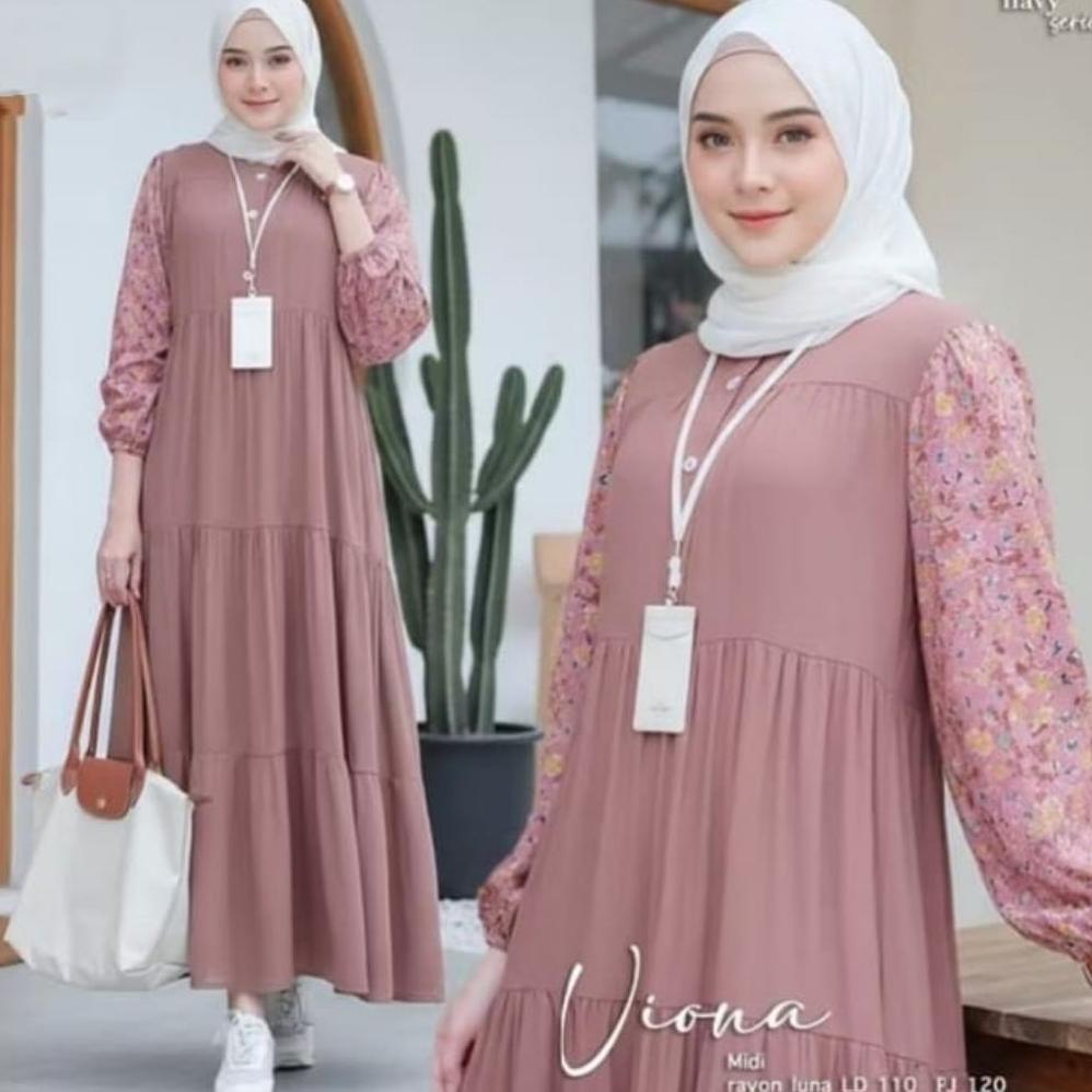CUCI GUDANG Gamis Motif Bunga Terbaru 2026 Gamis Lebaran Wanita Jumbo