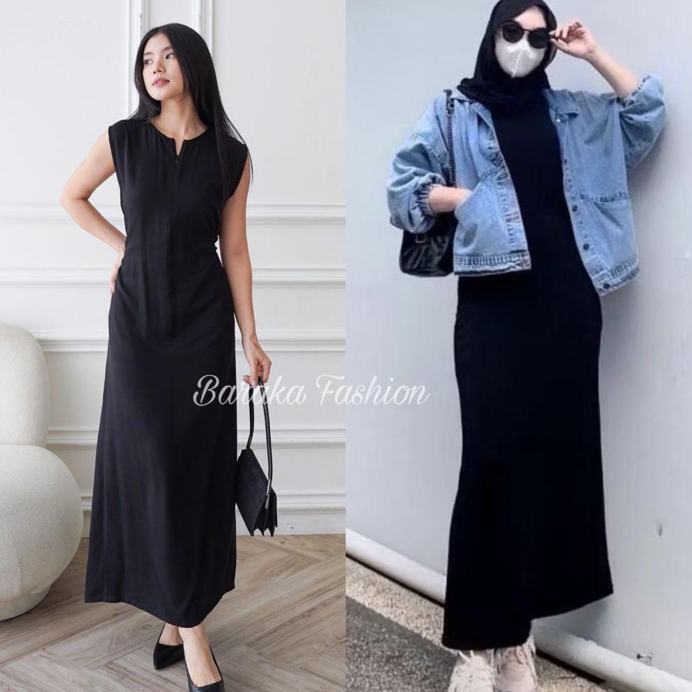 Promo Bulan Ini Inner Dress Tanpa Lengan Jumbo Rayon Twill Busui Gamis Tanpa Lengan Manset Gamis Dre