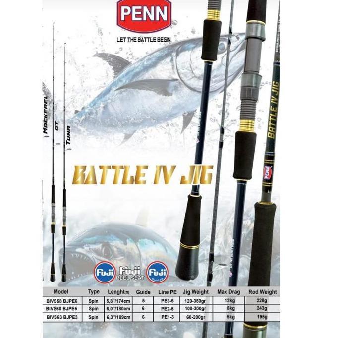 Joran Jigging Penn Battle Iv Jig New 2024 | Joran Spinning | Joran Pancing | Joran Laut | Joran Terb