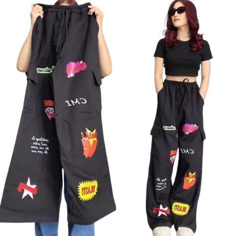 Promo !!! One Set Jogger Baju Crop Top Wanita | Setelan Korean Imut Seksi