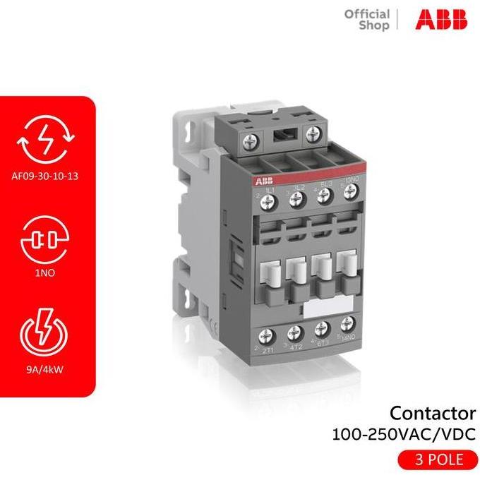 ABB CONTACTOR 4KW AF09-30-10 100-250VAC/VDC KONTAKTOR 1SBL137001R1310 RDM